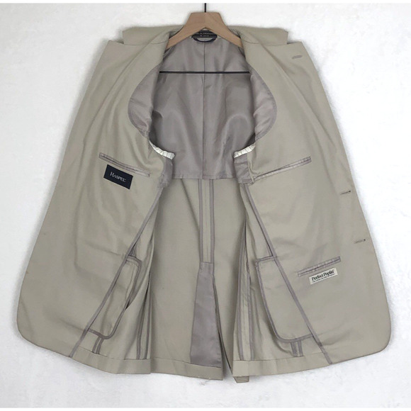 NWT HASPEL Astor Cotton Classic Pleated 2pc‎ Suit 38R Jacket 32x30 Pant Oyster - Picture 3 of 16